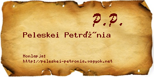 Peleskei Petrónia névjegykártya